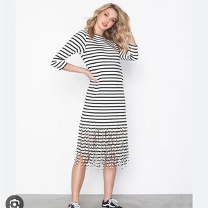 Ralph Lauren maxi dress with fringe, 3/4 sleeves